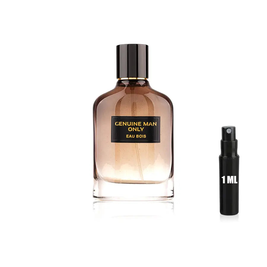 Genuine Man Only Eau Bois - Fragrance World - Sample Fragrance World